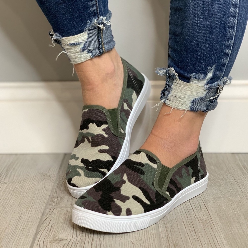 Camo Slip On Sneakers
